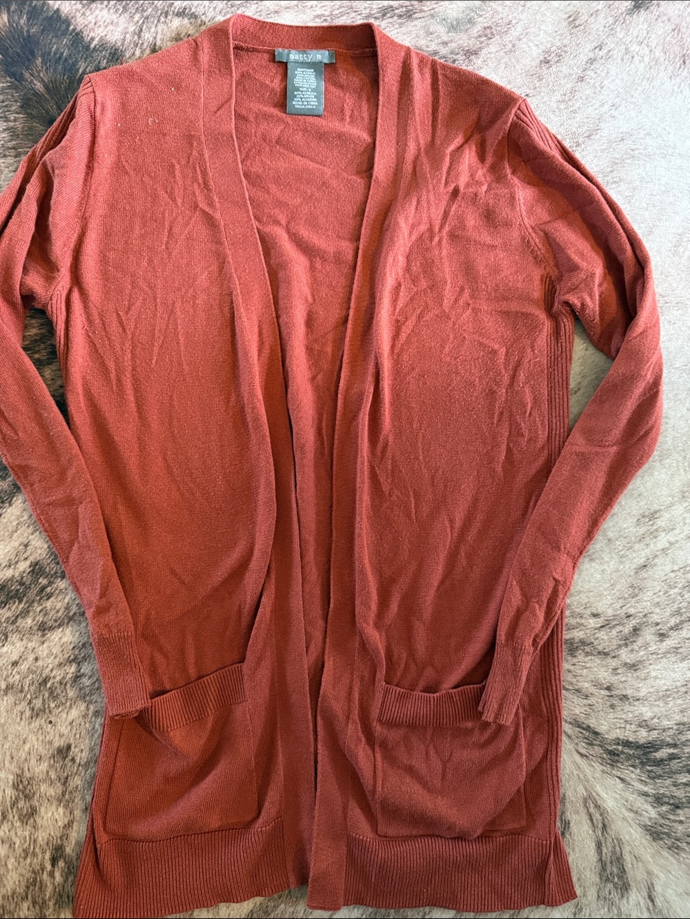 Matty M Rust Open-Front Women's Cardigan